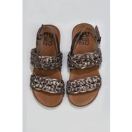 Bueno Shoes 01wu4252 Gri Parlak Deri Kadın Düz Sandalet