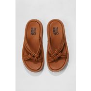 Bueno Shoes 01WU4602 Taba Deri Kadın Dolgu Topuklu Terlik