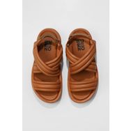 Bueno Shoes 01WU4619 Taba Deri Kadın Dolgu Topuklu Sandalet