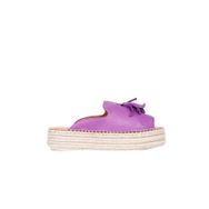 Bueno Shoes 01WU4624 Lila Deri Kadın Dolgu Topuklu Espadril Terlik