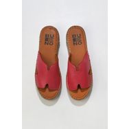 Bueno Shoes 01WU5105 Fuşya Deri Kadın Dolgu Topuklu Terlik