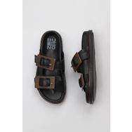 Bueno Shoes 01WU5817 Siyah Deri Kadın Düz Terlik