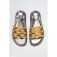 Bueno Shoes 01wu5828 Sarı Multi Deri Düz Kadın Terlik