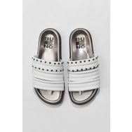Bueno Shoes 01WU5829 Beyaz Deri Düz Kadın Terlik