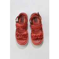 Bueno Shoes 01WU7300 Mercan Deri Kadın Dolgu Topuklu Sandalet