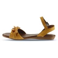 Bueno Shoes 01WU7402 Sarı Deri Kadın Düz Sandalet