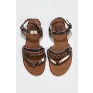 Bueno Shoes 01WU7406 Gri Parlak Deri Kadın Sandalet
