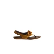 Bueno Shoes 01WU7409 Sarı Deri Kadın Düz Sandalet