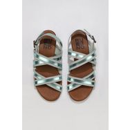 Bueno Shoes 01WU7425 Yeşil Parlak Deri Kadın Düz Sandalet