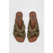 Bueno Shoes 01WU8800 Yeşil Deri Kadın Düz Terlik