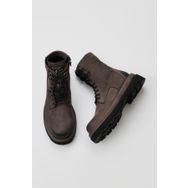 Bueno Shoes 01WV1000 Gri Nubuk Kadın Dolgu Topuklu Bot