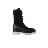 Bueno Shoes 01WV2901 Siyah Deri Süet Dolgu Topuklu Kadın Bot