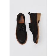 Bueno Shoes 01WV6003 Siyah Nubuk Kadın Az Topuklu Ayakkabı