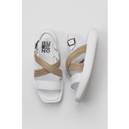 Bueno Shoes 01WY1011 Beyaz Hasır Deri Kadın Sandalet