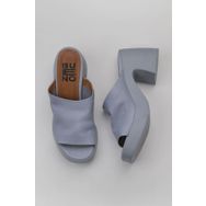 Bueno Shoes 01WY12200 Mavi Deri Kadın Topuklu Terlik