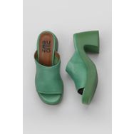 Bueno Shoes 01WY12200 Yeşil Koyu Deri Kadın Topuklu Terlik