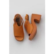 Bueno Shoes 01WY12208 Turuncu Deri Topuklu Kadın Sandalet