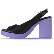 Bueno Shoes 01WY12300 Siyah Lila Deri Kadın Topuklu Sandalet