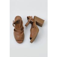 Bueno Shoes 01WY12303 Kahverengi Deri Topuklu Kadın Sandalet