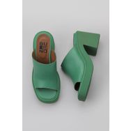 Bueno Shoes 01WY12702 Yeşil Koyu Deri Kadın Topuklu Terlik