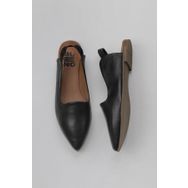 Bueno Shoes 01WY1802 Siyah Deri Kadın Düz Sandalet