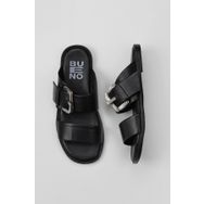 Bueno Shoes 01WY2001 Siyah Deri Kadın Düz Terlik