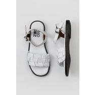 Bueno Shoes 01WY2024 Beyaz Deri Kadın Düz Sandalet