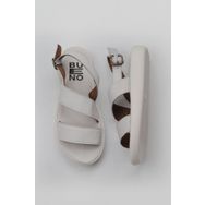 Bueno Shoes 01WY2300 Beyaz Kırık Deri Kadın Düz Sandalet