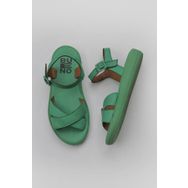 Bueno Shoes 01WY2301 Yeşil Koyu Deri Kadın Düz Sandalet