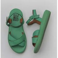 Bueno Shoes 01WY2301 Yeşil Koyu Deri Kadın Düz Sandalet