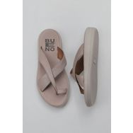Bueno Shoes 01WY2308 Gri Deri Kadın Parmak Arası Terlik