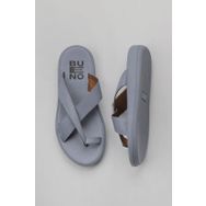 Bueno Shoes 01WY2308 Mavi Deri Kadın Parmak Arası Terlik