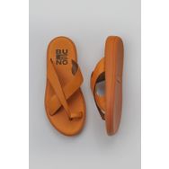 Bueno Shoes 01WY2308 Turuncu Deri Kadın Parmak Arası Terlik