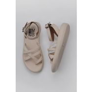 Bueno Shoes 01WY2315 Krem Deri Kadın Parmak Arası Sandalet