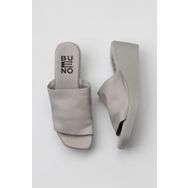 Bueno Shoes 01WY2404 Ekru Deri Kadın Dolgu Topuklu Terlik