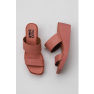 Bueno Shoes 01WY2409 Pembe Deri Kadın Dolgu Topuklu Terlik