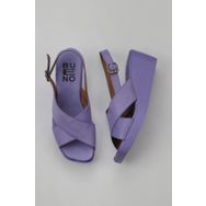Bueno Shoes 01WY2411 Lila Deri Kadın Dolgu Topuklu Sandalet
