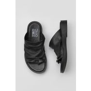 Bueno Shoes 01WY2910 Siyah Deri Kadın Parmak Arası Terlik