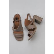 Bueno Shoes 01WY3705 Gri Deri Kadın Topuklu Sandalet