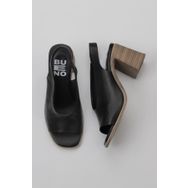 Bueno Shoes 01WY3706 Siyah Deri Kadın Topuklu Sandalet