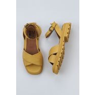 Bueno Shoes 01WY5508 Sarı Deri Kadın Dolgu Topuklu Sandalet
