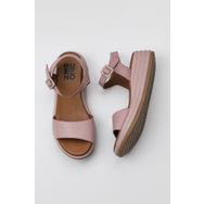 Bueno Shoes 01WY5700 Gül Kurusu Deri Kadın Dolgu Topuklu Sandalet