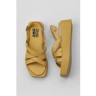 Bueno Shoes 01WY5904 Sarı Deri Kadın Dolgu Topuklu Sandalet