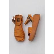 Bueno Shoes 01WY5909 Turuncu Deri Kadın Dolgu Topuklu Sandalet