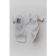 Bueno Shoes 01WY6805 Beyaz Deri Kadın Topuklu Sandalet