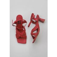 Bueno Shoes 01WY6805 Kırmızı Deri Kadın Topuklu Sandalet