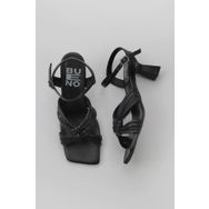 Bueno Shoes 01WY6805 Siyah Deri Kadın Topuklu Sandalet