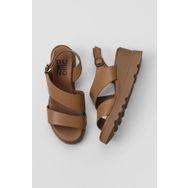 Bueno Shoes 01WY8602 Taba Deri Dolgu Kadın Topuklu Sandalet