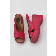 Bueno Shoes 01WY9007 Fuşya Deri Kadın Dolgu Topuklu Sandalet