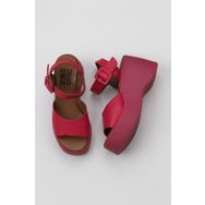 Bueno Shoes 01WY9009 Fuşya Deri Kadın Dolgu Topuklu Ayakkabı